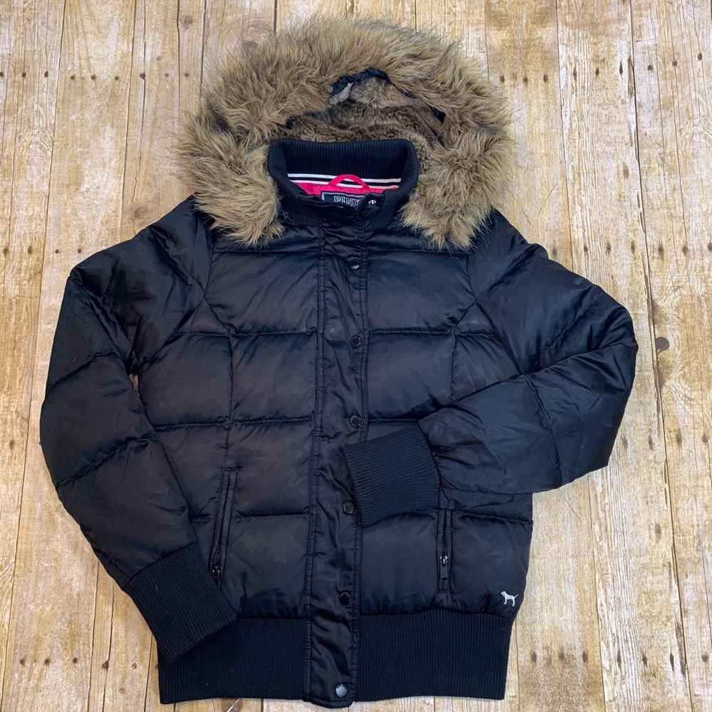 Victoria’s Secret PINK Fur Trim Puffer Coat